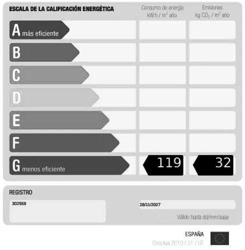 Foto de certificado energético en un piso en alquiler