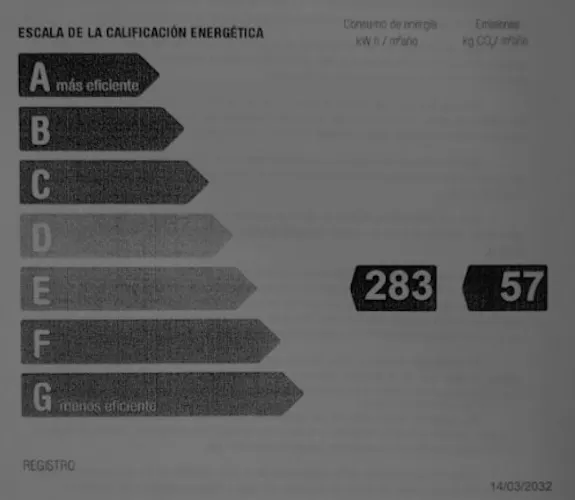 Foto de certificado energético en un piso en alquiler